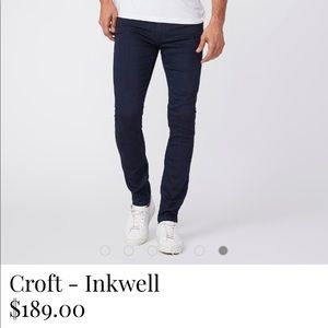 NEW Paige denim “Croft” skinny fit mens jeans